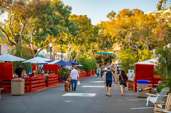 SWA Group Designs ‘The Promenade On Forest’, a Pandemic-Age Pedestrian Plaza with Dining, Shopping and Safe Gathering Spaces in Laguna Beach