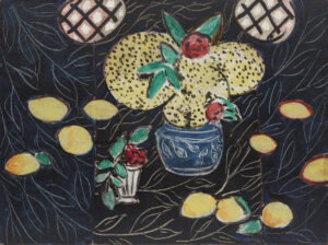 Henri Matisse, Nature morte aux mimosas sur fond noir, 1944, oil on canvas,